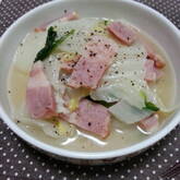 ベーコンと白菜の塩バター蒸し