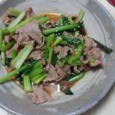 小松菜と豚肉のピリ辛炒め