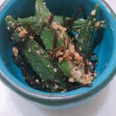 スピード副菜！オクラの塩昆布和え