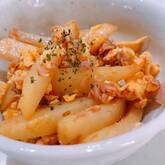 ジャガイモと卵のケチャップ炒め