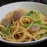 小松菜のシンプルパスタ