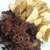 フライドポテトとレンコンチップス