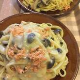 サーモンのクリームパスタ