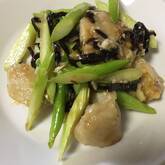 鶏肉と小松菜の塩昆布炒め