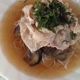 ボリューム満点！豚しゃぶと揚げナスの素麺