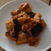 カボチャと鶏肉のピリ辛炒め