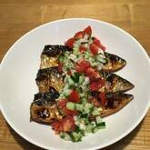 塩サバのラビゴットソース