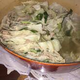 キャベツとニラの重ね蒸し