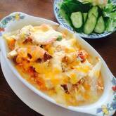 卵とソーセージのとろーりポテトグラタン