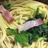 シンプルが一番！ホウレン草とベーコンのパスタ