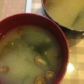 ワカメとナメコのみそ汁