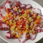 タコのパプリカソース