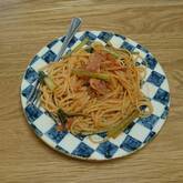 ホウレン草のケチャップパスタ