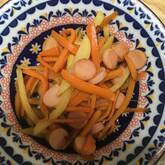 ジャガイモとソーセージのきんぴら