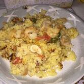 炊飯器でパエリア風ピラフ