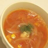 たっぷり玉ネギのトマトスープ