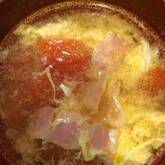 トマトとベーコンのふんわり卵スープ