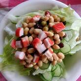 お豆とキュウリのサラダ