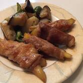 サツマイモの豚肉巻き