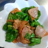 超簡単副菜！ピーマンとハムの塩炒め