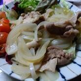 ショウガ焼きのサラダ仕立て