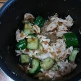 蒸し鶏梅ザーサイ和え