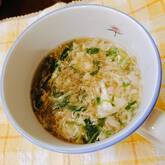 豆苗のかきたま汁