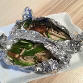 ささ身とキノコのホイル蒸し