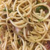 エノキとバジルのペペロンチーノ