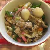 豚肉とエビの中華丼