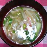 白菜とカニの中華スープ