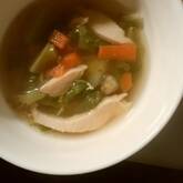 白菜と鶏むね肉のスープ