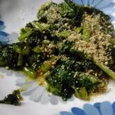 ご飯のお供に カブの葉のショウガみそ炒め