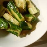 キュウリのラー油和え