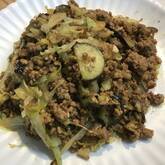 ナスと豚ひき肉のカレー炒め