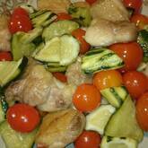 鶏とズッキーニのガーリックソテー