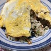 納豆と野沢菜の和風オムライス