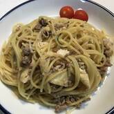 絶品！甘辛納豆ひき肉のパスタ