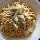 鶏とキャベツのパスタ