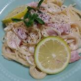 塩レモンのクリームパスタ