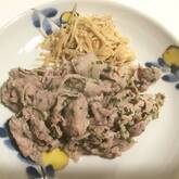 しっかり味なのにさっぱり！豚肉の梅しそソース和え