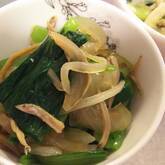 小松菜と甘辛ジャコの和え物