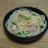 ベーコンと春野菜のスープスパゲティー