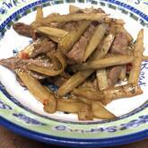 牛肉とゴボウのオイスター炒め