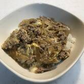 ひき肉で親子丼