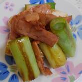 白ネギとベーコンのバターしょうゆ炒め