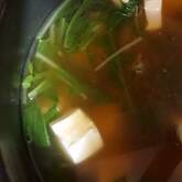 豆腐と水菜の中華スープ