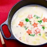 具だくさんで大満足！濃厚クラムチャウダー