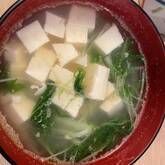 豆腐と水菜の中華スープ