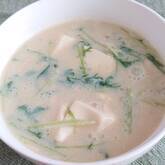 水菜の豆乳スープ